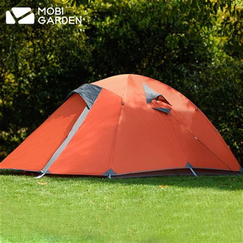 MOBI GARDEN High Quality Camping Tent 2 3 Persons Double Layer Aluminum