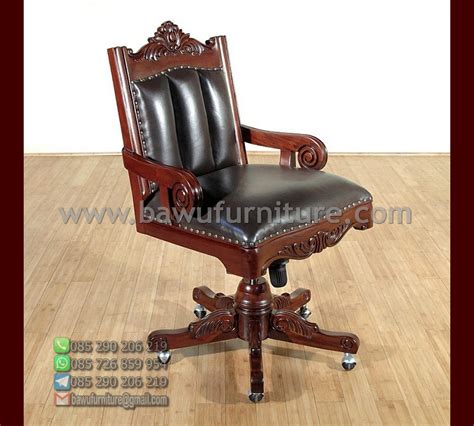 Kursi Kantor Ukiran Antik Dari Kayu Jati Jepara Bawu Furniture