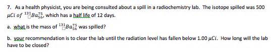 Solved As A Health Physicist You Are Being Consulted About Chegg