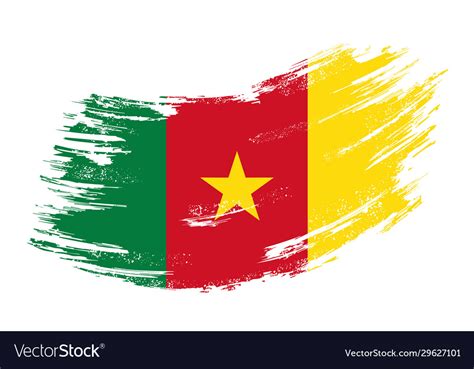 Cameroon Flag Grunge Brush Background Royalty Free Vector