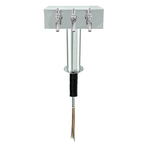 Micro Matic Triple Faucet Stainless Steel T Beer Tower With Glycol