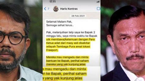 Haris Azhar Bantah Minta Saham Freeport Luhut Langsung Bongkar Bukti