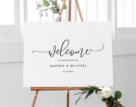 Wedding Welcome Sign Poster Editable Pdf Template Bounce