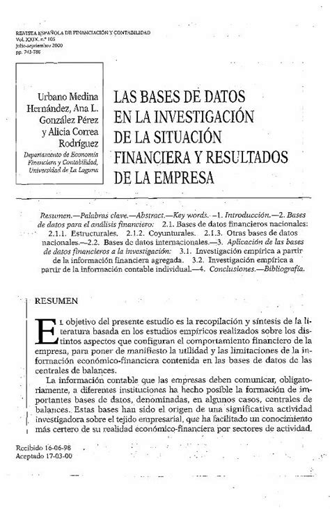 Pdf Las Bases De Datos Las Bases De Datos En La Investigaci N De La