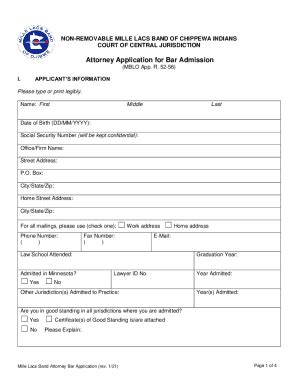 Fillable Online Attorney Application For Bar Admission Fax Email Print