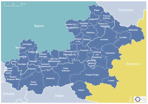 Programmgebiet Interreg Österreich Bayern