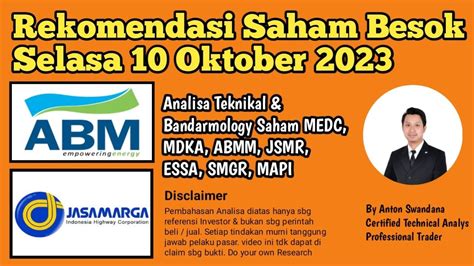 Rekomendasi Saham Besok Selasa 10 Oktober 2023 Analisa Teknikal Saham