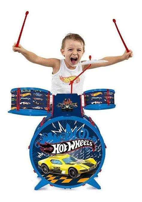 Bateria Infantil Hot Wheels Radical Fun F Fun Divirta Se Bateria Tambor De Brinquedo