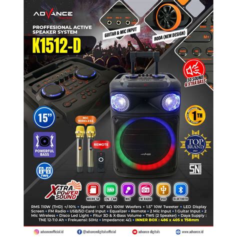 Jual Advance Speaker Meeting 15 Inch K 1512D Speaker Bluetooth