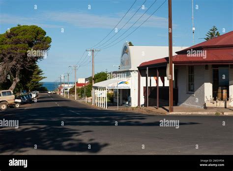 Street Scene Of The Town Of Penneshaw Kangaroo Island Where The Ferry