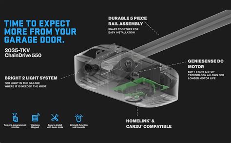 Genie Chain Drive 550 Garage Door Opener Heavy Duty Chain Drive Opener Model 2035 Tko