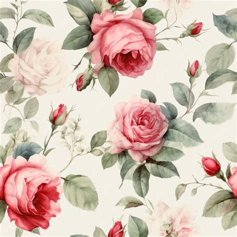 Premium AI Image | A floral wallpaper with a red and green flower