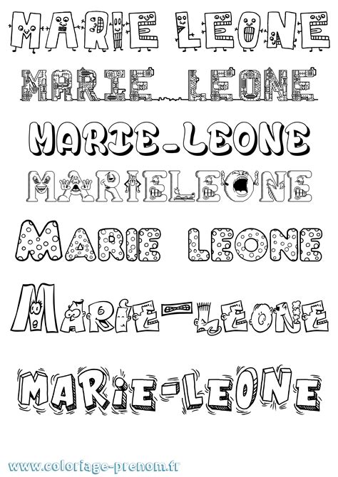Coloriage du prénom Marie-léone : à Imprimer ou Télécharger facilement