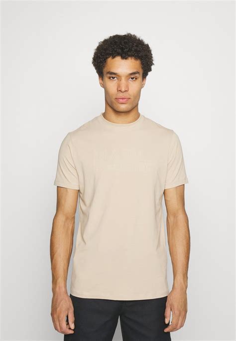 Karl Lagerfeld Crewneck T Shirt Imprimé Beige Zalando Fr