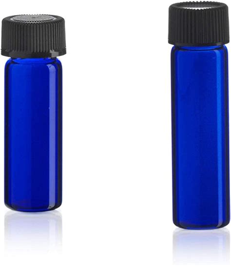 Magnakoys 1 Dram And 2 Dram Variety In Cobalt Blue Glass Vials W Black Caps For