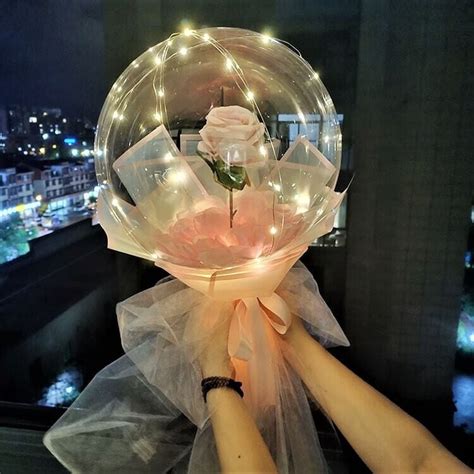 Led Luminous Balloon Rose Bouquet Madeofrose