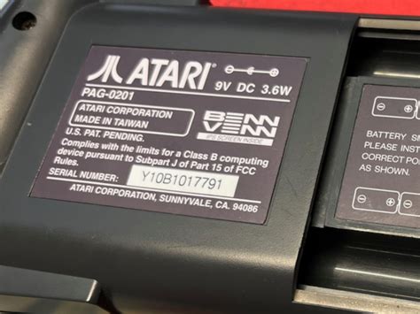 Atari Lynx 1 Back Sticker Kit PAG 0201