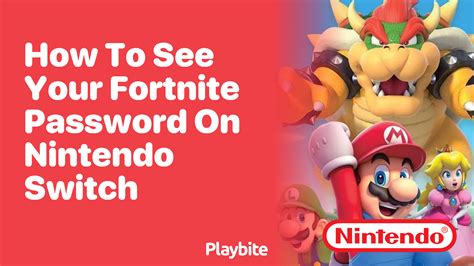 How To See Your Fortnite Password On Nintendo Switch Playbite