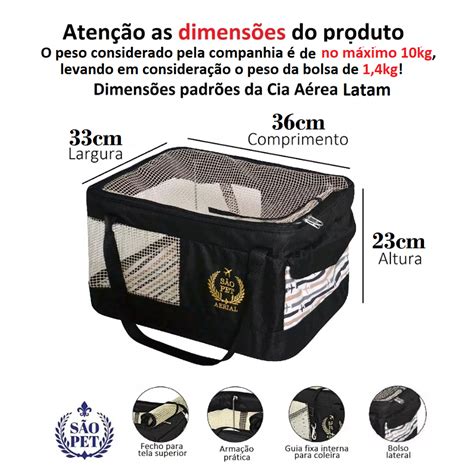 Bolsa De Transporte Para Cães Companhia Latam AéreA São Pet Shopee Brasil