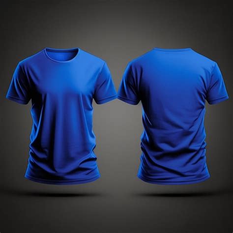 Premium Photo Mockup Of A Blank Royal Blue Tshirt Front And Back