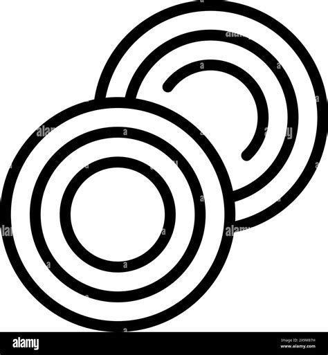 Graphic Image Of Two Overlapping Circles In A Bold Black And White Line