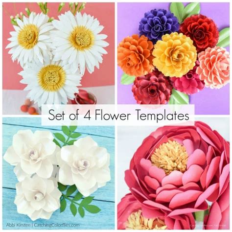 Poppy Paper Flower Svg And Pdf Templates Diy Small Paper Etsy