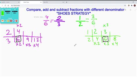 Compare Add And Subtract Fractions Different Denominator English Youtube