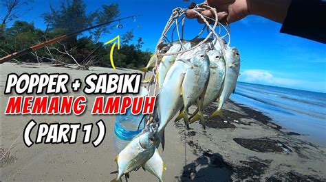 Ultralight Casting Ikan Baby Gt Di Pinggiran Pantai Mancing Popper