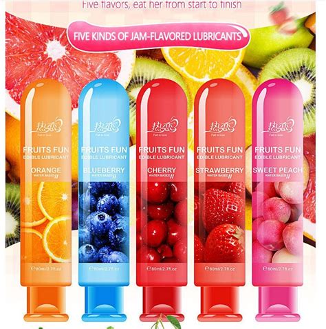 Wholesale Safe Edible Sex Gel 5 Fruit Flavor 80ml Personal Lube Adult