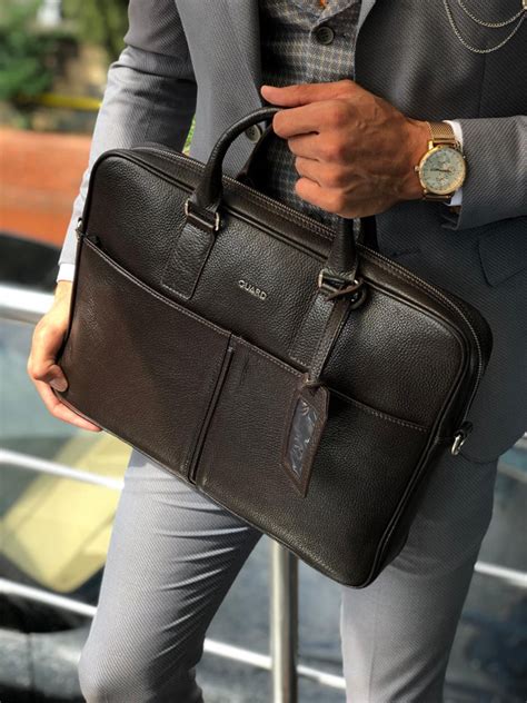 Buy Brown Leather Briefcase by GentWith.com with Free Shipping