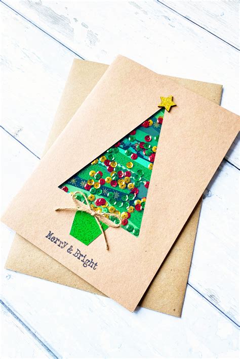 Christmas Shaker Card Craft How To Christmas Tree Design Christmas