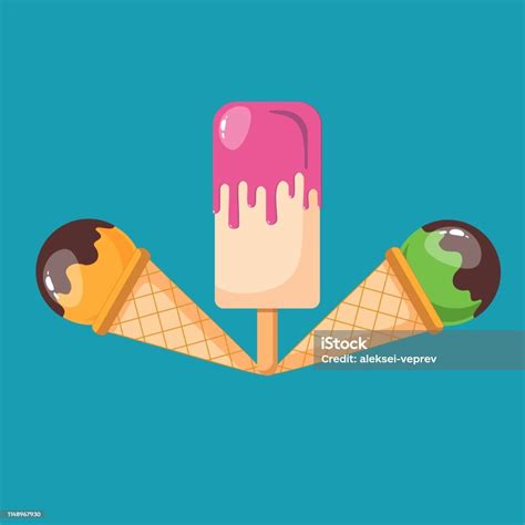 Vector Illustration Of Collection Of Ice Cream Stock Illustration