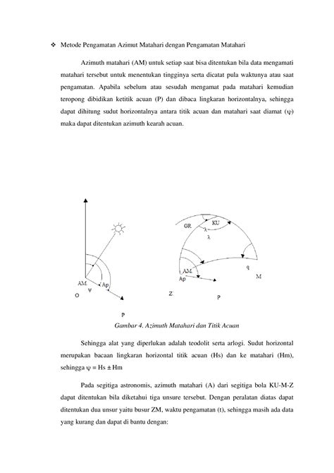 Docx Azimut Matahari Dengan Pengamatan Matahari Dokumentips