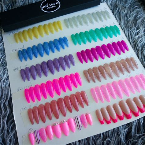 Choose Your Color Glitter 10 Press On Nails Any Shape And Etsy Press On Nails Fake Nails