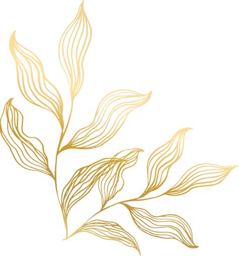 Free Gold Leaf Line 12414923 PNG with Transparent Background