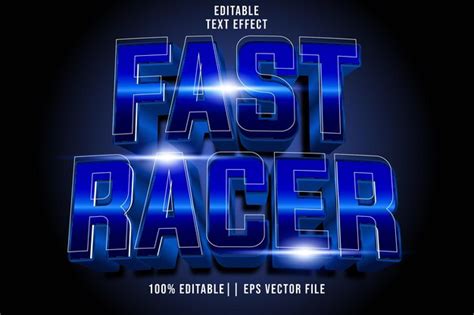 Premium Vector Fast Racer Editable Text Effect 3d Modern Style