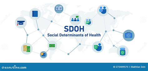 Sdoh Social Determinants Of Health Vector Infographic Illustration