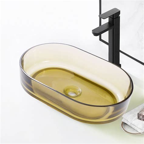 Oval Resin Vessel Sink Modern Hotel Bathroom Countertop Basin