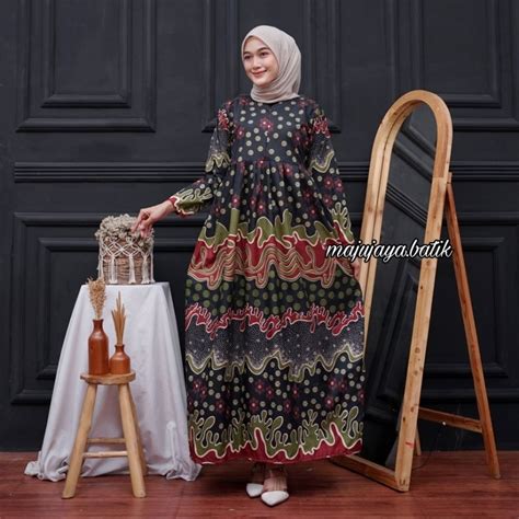 Jual MS GAMIS BATIK SRIWEDARI MAXI BUMIL BUSUI KATUN SOGAN ALLSIZE