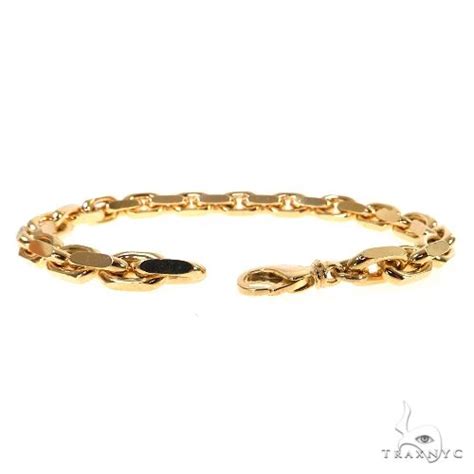 14k Yellow Gold Solid Anchor Cable Bracelet 8 25 Inches 6mm 40 0 Grams 68311