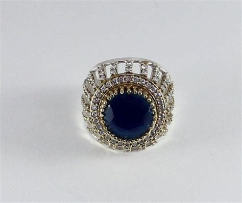 Turkish Handmade Authentic Ottoman Sapphire Cubic Zirconia Etsy