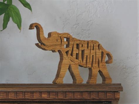 African Elephant Freestanding 3D Jigsaw Puzzle, Educational Wood Word ...