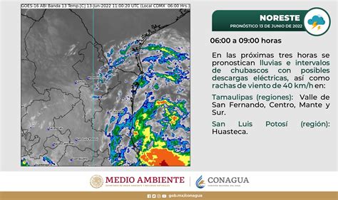 CONAGUA Clima on Twitter Durante las próximas tres horas se