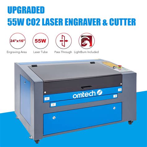 Buy OMTech Upgraded 55W CO2 Laser Engraver Cutter With 16 X 24 Inch