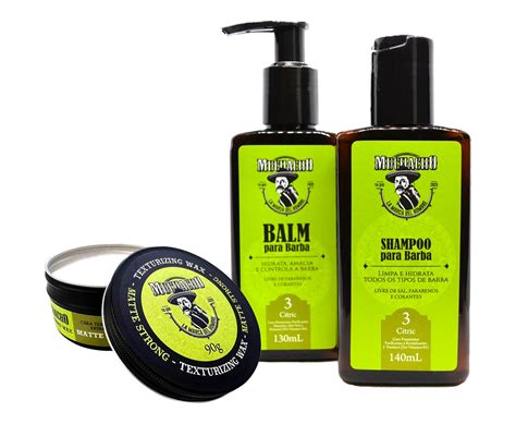 Kit Barba E Cabelo Shampoo E Balm Para Barba Pomada Modeladora Matte Efeito Seco Muchacho