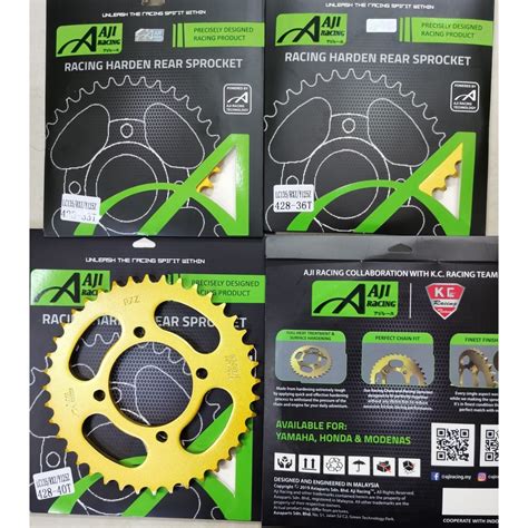 AJI RACING SPROCKET 428 RXZ LC135 HARDEN STEEL 14T 46T GOLD REAR