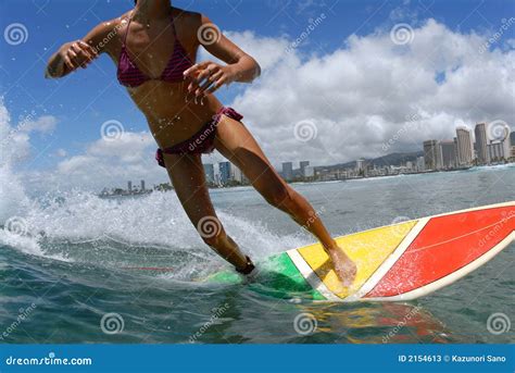 Bikini Surfer Girl Stock Image Image Of Watersports Ocean 2154613