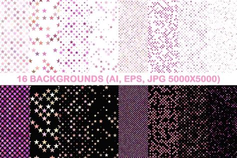 16 Pink Seamless Star Patterns