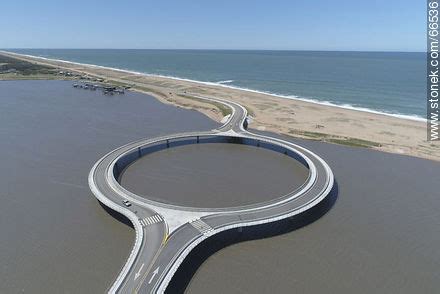 Aerial View Of The Circular Bridge Over Laguna Garz N Stonek