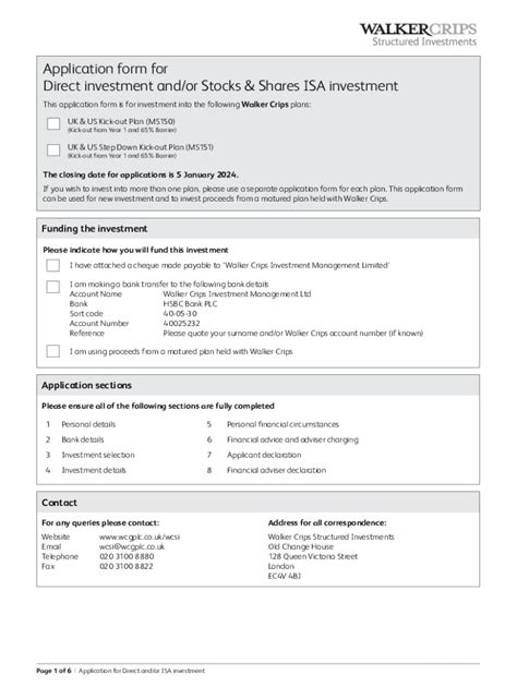 Fillable Online Walker Crips Uk Semi Annual Step Down Kick Out Plan Fax